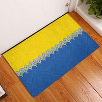 Ukraine Trident Symbol Rubber Doormat Ukrainian Flag Inspired