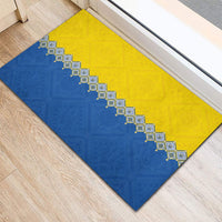 Ukraine Trident Symbol Rubber Doormat Ukrainian Flag Inspired