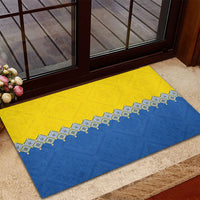 Ukraine Trident Symbol Rubber Doormat Ukrainian Flag Inspired