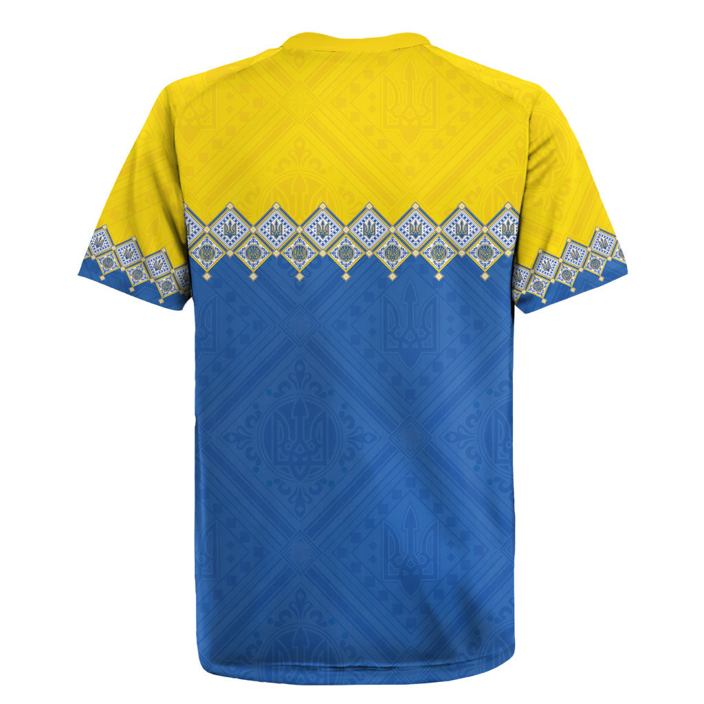 Ukraine Trident Symbol Rugby Jersey Ukrainian Flag Inspired