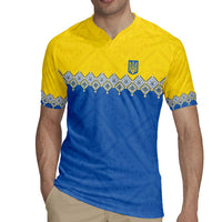 Ukraine Trident Symbol Rugby Jersey Ukrainian Flag Inspired