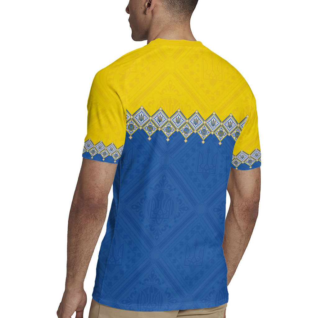 Ukraine Trident Symbol Rugby Jersey Ukrainian Flag Inspired