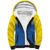 Ukraine Trident Symbol Sherpa Hoodie Ukrainian Flag Inspired