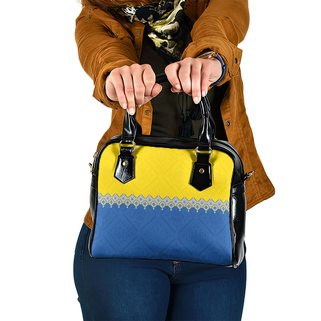 Ukraine Trident Symbol Shoulder Handbag Ukrainian Flag Inspired