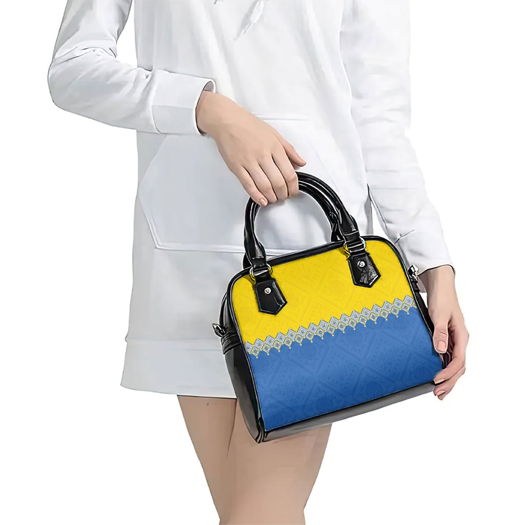 Ukraine Trident Symbol Shoulder Handbag Ukrainian Flag Inspired