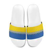 Ukraine Trident Symbol Slide Sandals Ukrainian Flag Inspired