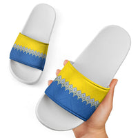 Ukraine Trident Symbol Slide Sandals Ukrainian Flag Inspired