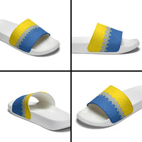 Ukraine Trident Symbol Slide Sandals Ukrainian Flag Inspired