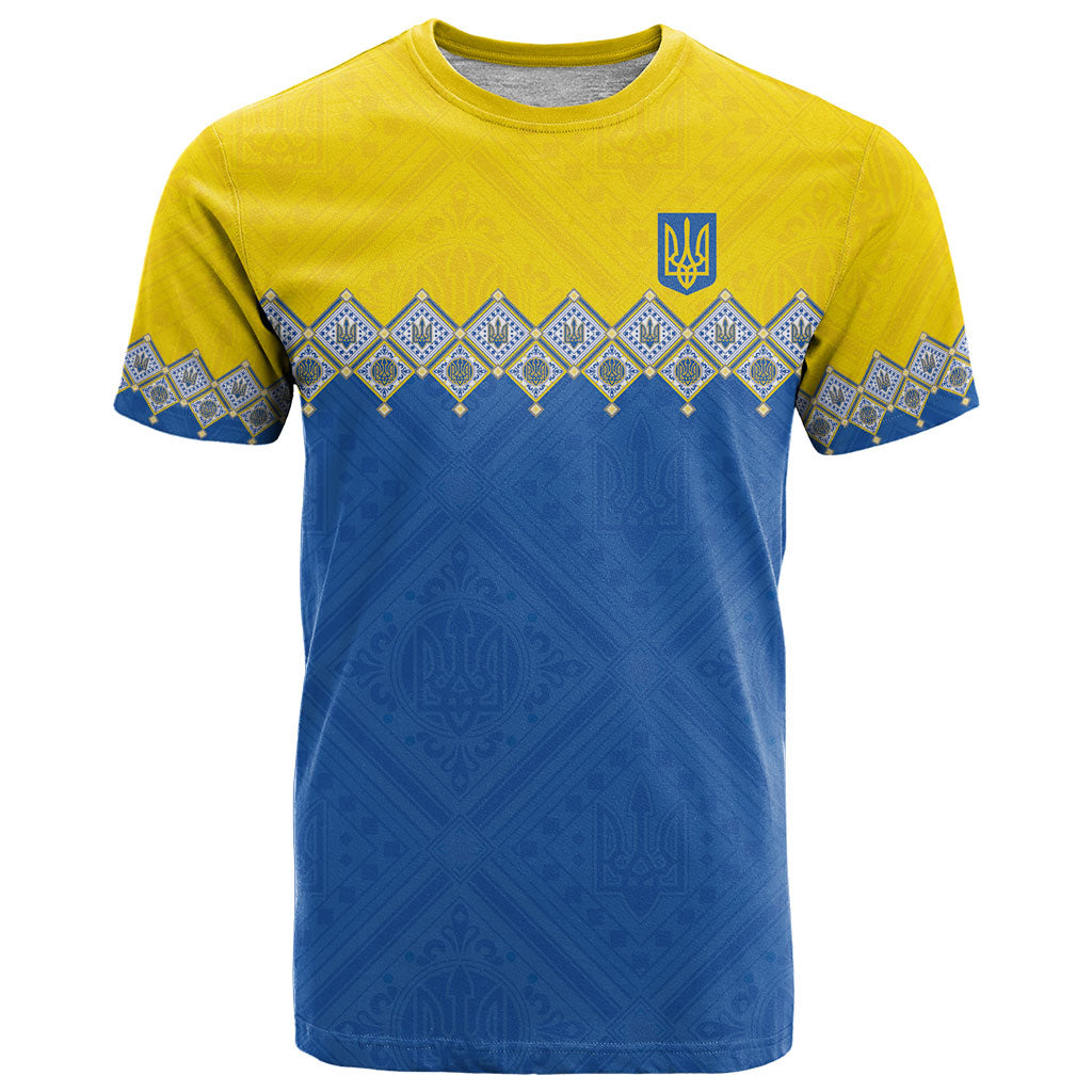Ukraine Trident Symbol T Shirt Ukrainian Flag Inspired