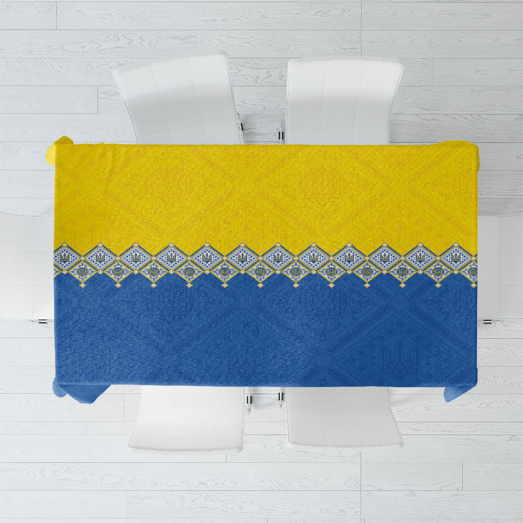 Ukraine Trident Symbol Tablecloth Ukrainian Flag Inspired