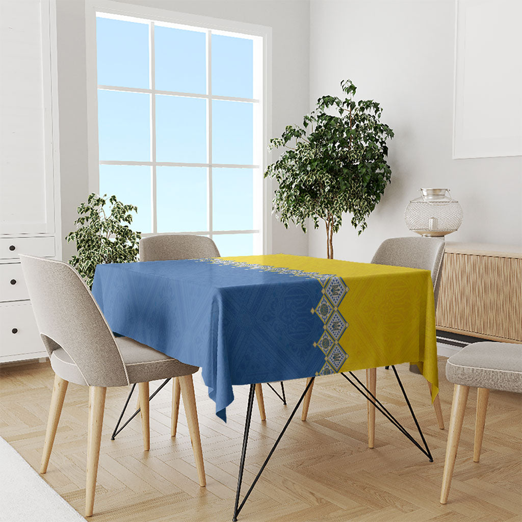 Ukraine Trident Symbol Tablecloth Ukrainian Flag Inspired