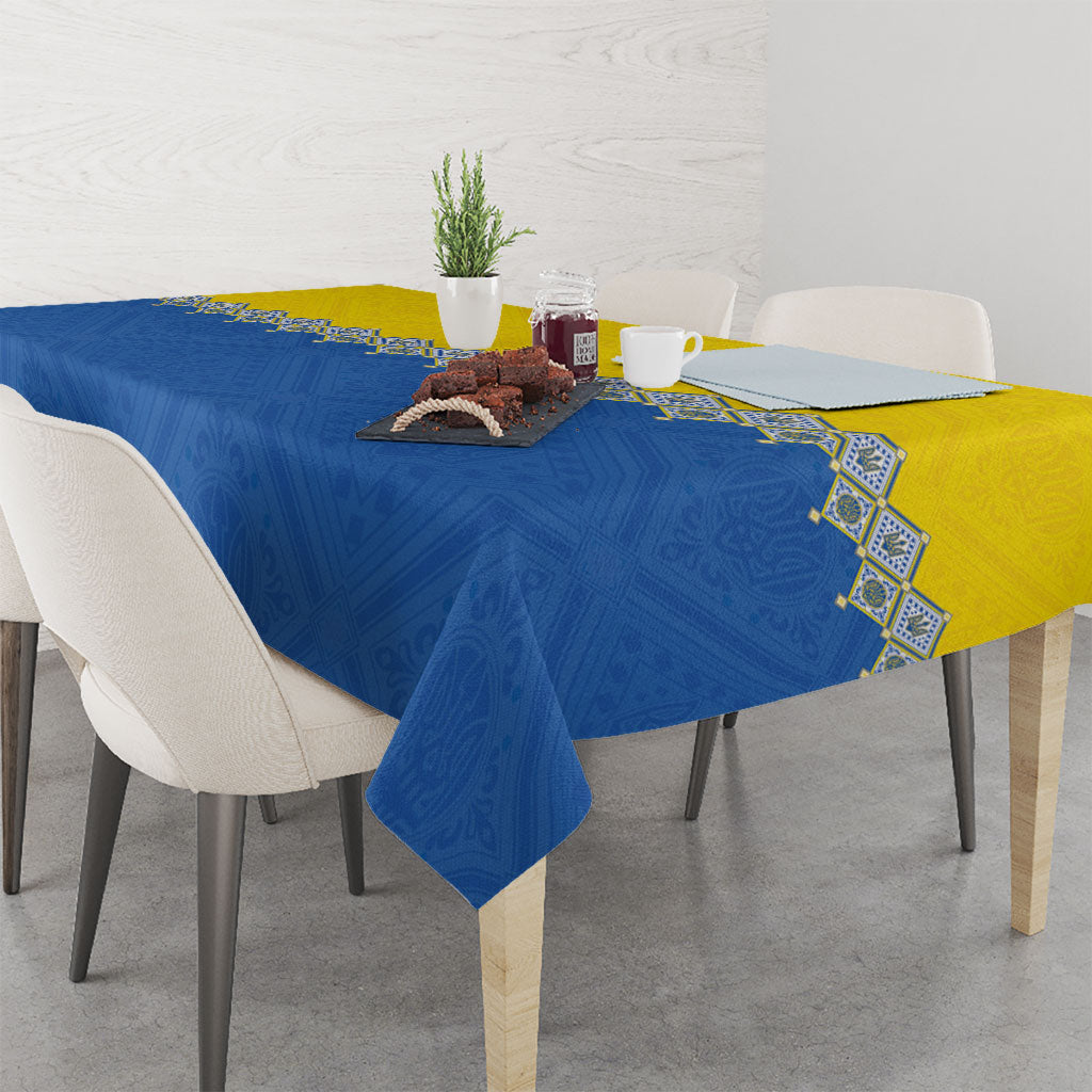 Ukraine Trident Symbol Tablecloth Ukrainian Flag Inspired