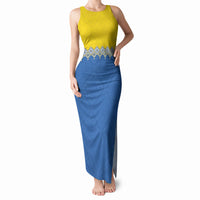 Ukraine Trident Symbol Tank Maxi Dress Ukrainian Flag Inspired