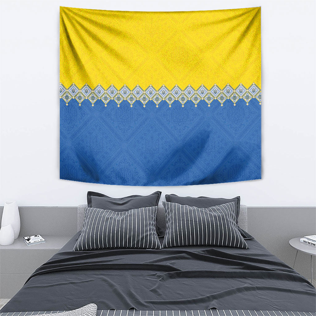Ukraine Trident Symbol Tapestry Ukrainian Flag Inspired