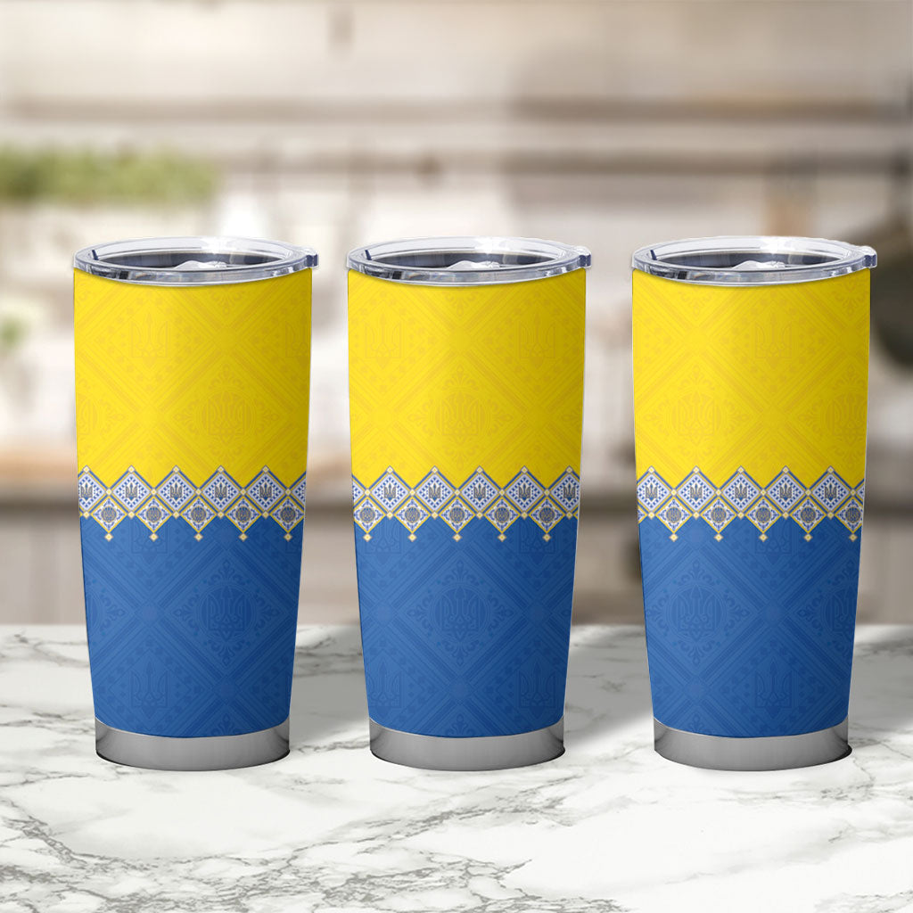 Ukraine Trident Symbol Tumbler Cup Ukrainian Flag Inspired