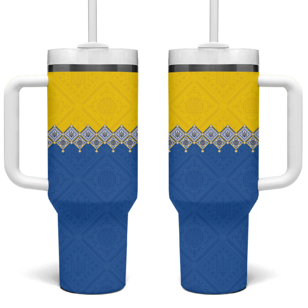 Ukraine Trident Symbol Tumbler With Handle Ukrainian Flag Inspired
