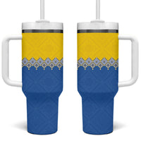 Ukraine Trident Symbol Tumbler With Handle Ukrainian Flag Inspired