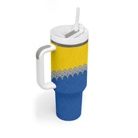 Ukraine Trident Symbol Tumbler With Handle Ukrainian Flag Inspired