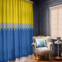 Ukraine Trident Symbol Window Curtain Ukrainian Flag Inspired
