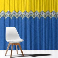 Ukraine Trident Symbol Window Curtain Ukrainian Flag Inspired