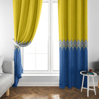 Ukraine Trident Symbol Window Curtain Ukrainian Flag Inspired
