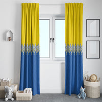 Ukraine Trident Symbol Window Curtain Ukrainian Flag Inspired