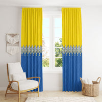 Ukraine Trident Symbol Window Curtain Ukrainian Flag Inspired