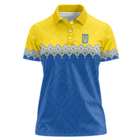 Ukraine Trident Symbol Women Polo Shirt Ukrainian Flag Inspired