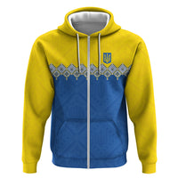 Ukraine Trident Symbol Zip Hoodie Ukrainian Flag Inspired