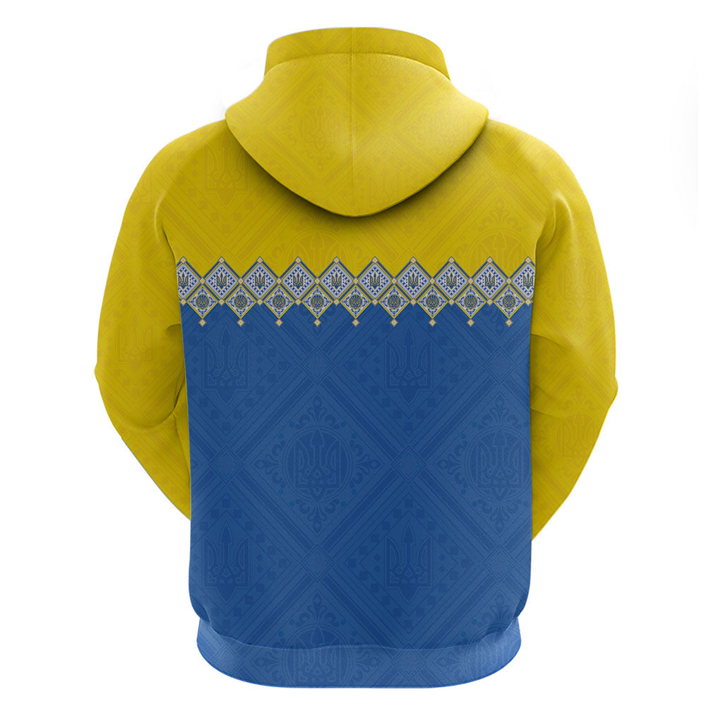 Ukraine Trident Symbol Zip Hoodie Ukrainian Flag Inspired