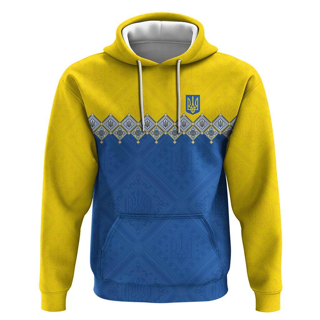 Ukraine Trident Symbol Zip Hoodie Ukrainian Flag Inspired