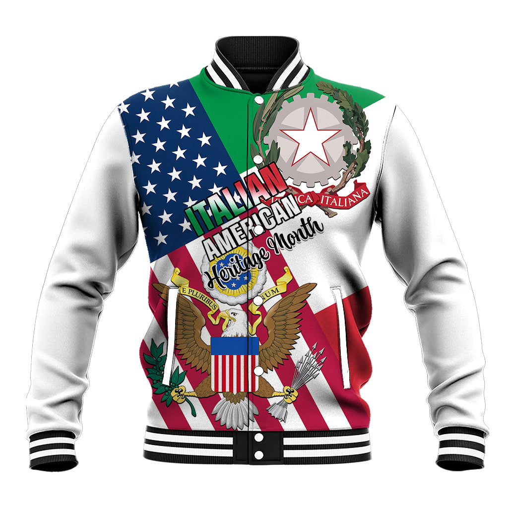Personalised Italian American Heritage Month Baseball Jacket - Wonder Print Shop