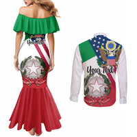 personalised-italian-american-heritage-month-couples-matching-mermaid-dress-and-long-sleeve-button-shirts
