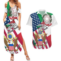 Personalised Italian American Heritage Month Couples Matching Summer Maxi Dress and Hawaiian Shirt - Wonder Print Shop