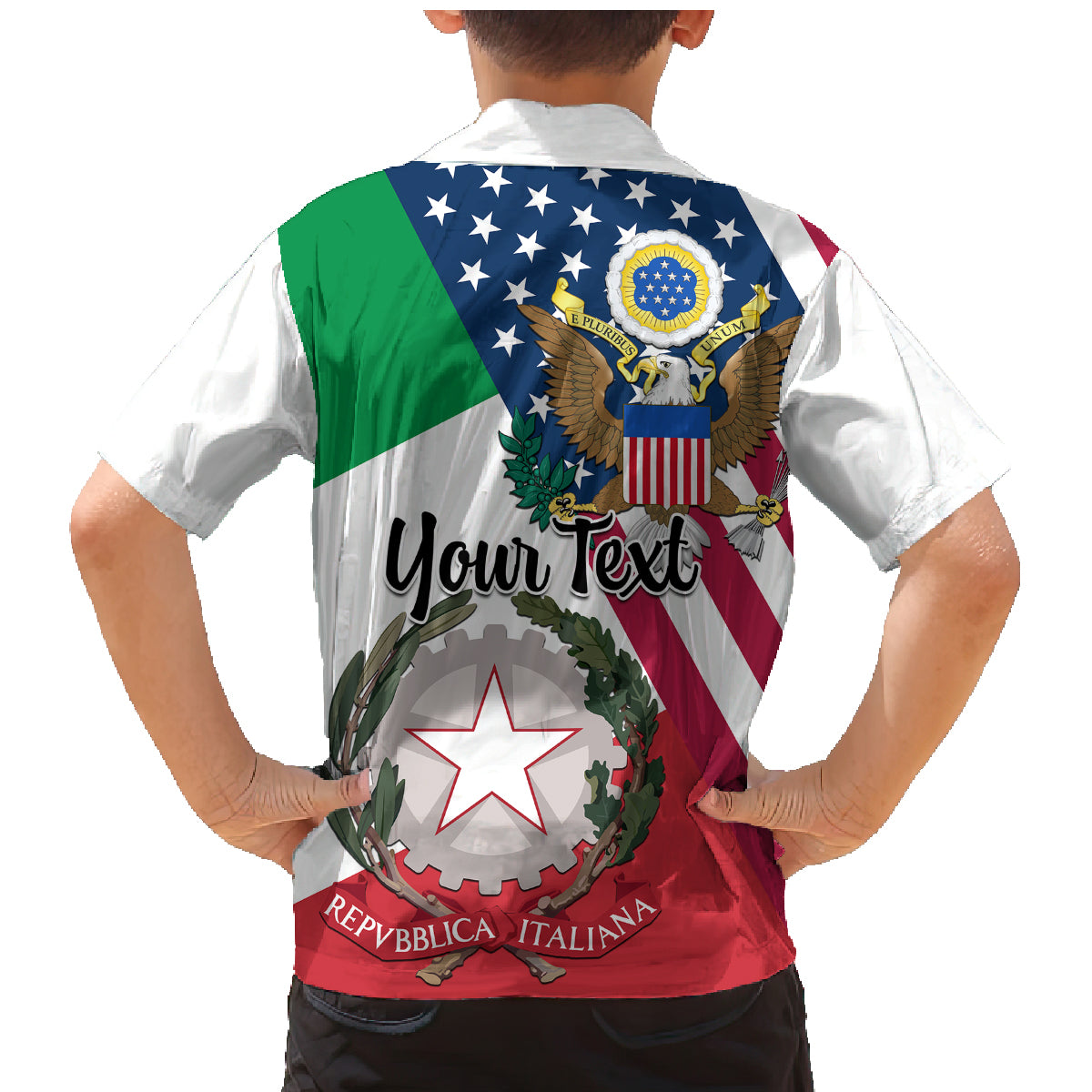 Personalised Italian American Heritage Month Family Matching Mermaid Dress and Hawaiian Shirt - Wonder Print Shop