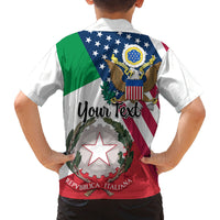 Personalised Italian American Heritage Month Family Matching Off Shoulder Long Sleeve Dress and Hawaiian Shirt - Wonder Print Shop