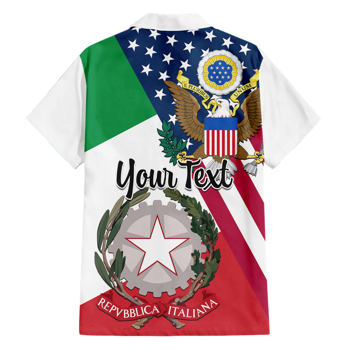 Personalised Italian American Heritage Month Family Matching Short Sleeve Bodycon Dress and Hawaiian Shirt - Wonder Print Shop