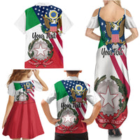 Personalised Italian American Heritage Month Family Matching Summer Maxi Dress and Hawaiian Shirt - Wonder Print Shop