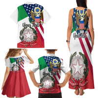 Personalised Italian American Heritage Month Family Matching Tank Maxi Dress and Hawaiian Shirt - Wonder Print Shop