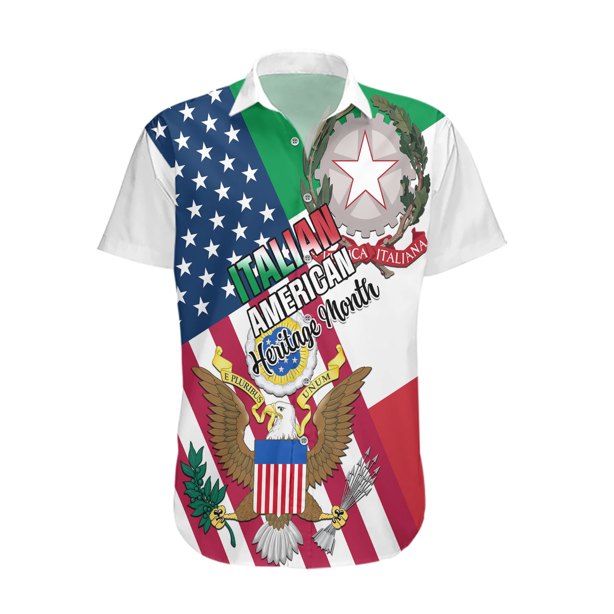 Personalised Italian American Heritage Month Hawaiian Shirt - Wonder Print Shop