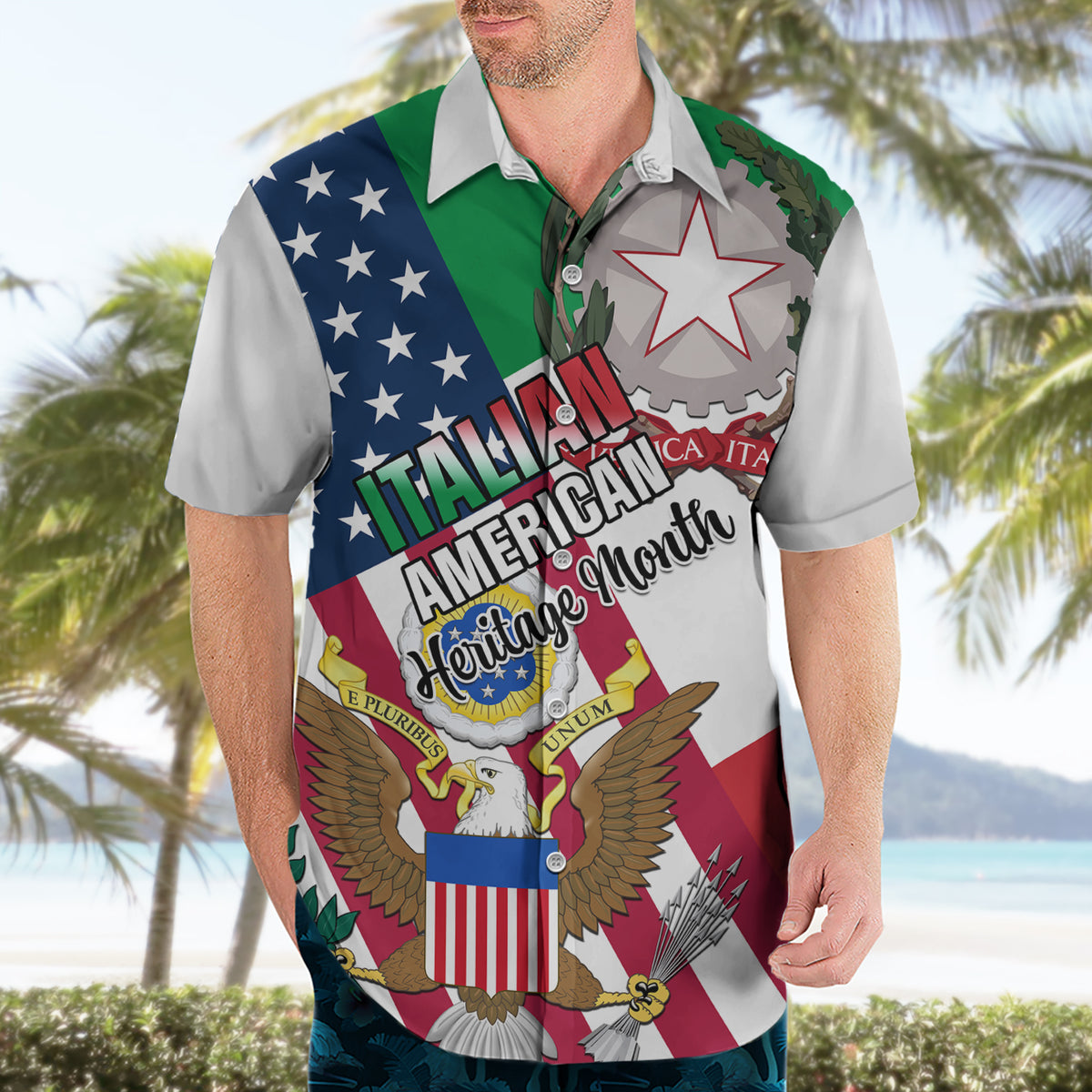 Personalised Italian American Heritage Month Hawaiian Shirt - Wonder Print Shop