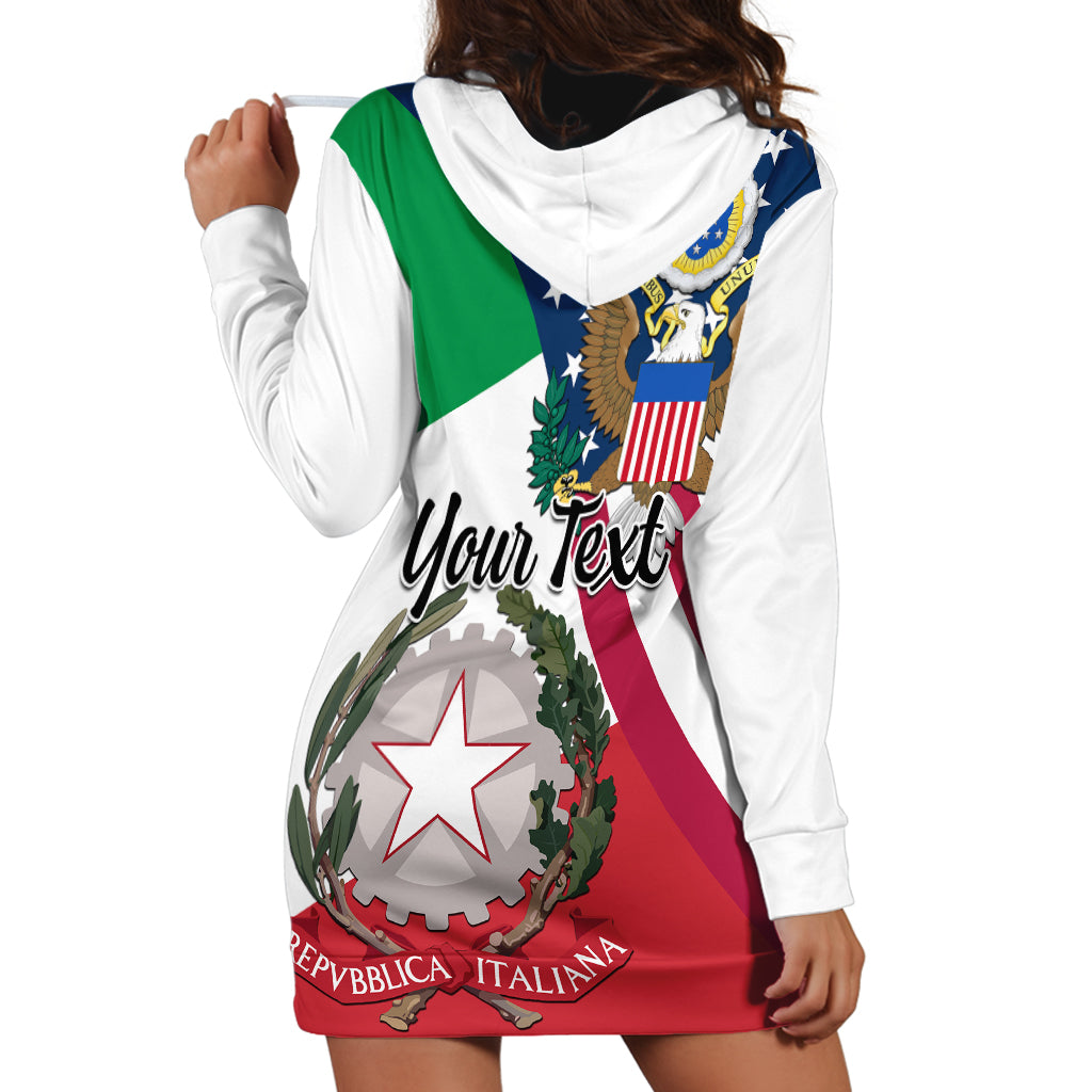 Personalised Italian American Heritage Month Hoodie Dress - Wonder Print Shop