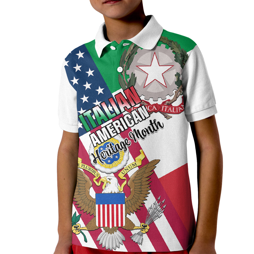 Personalised Italian American Heritage Month Kid Polo Shirt - Wonder Print Shop