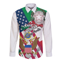 Personalised Italian American Heritage Month Long Sleeve Button Shirt - Wonder Print Shop
