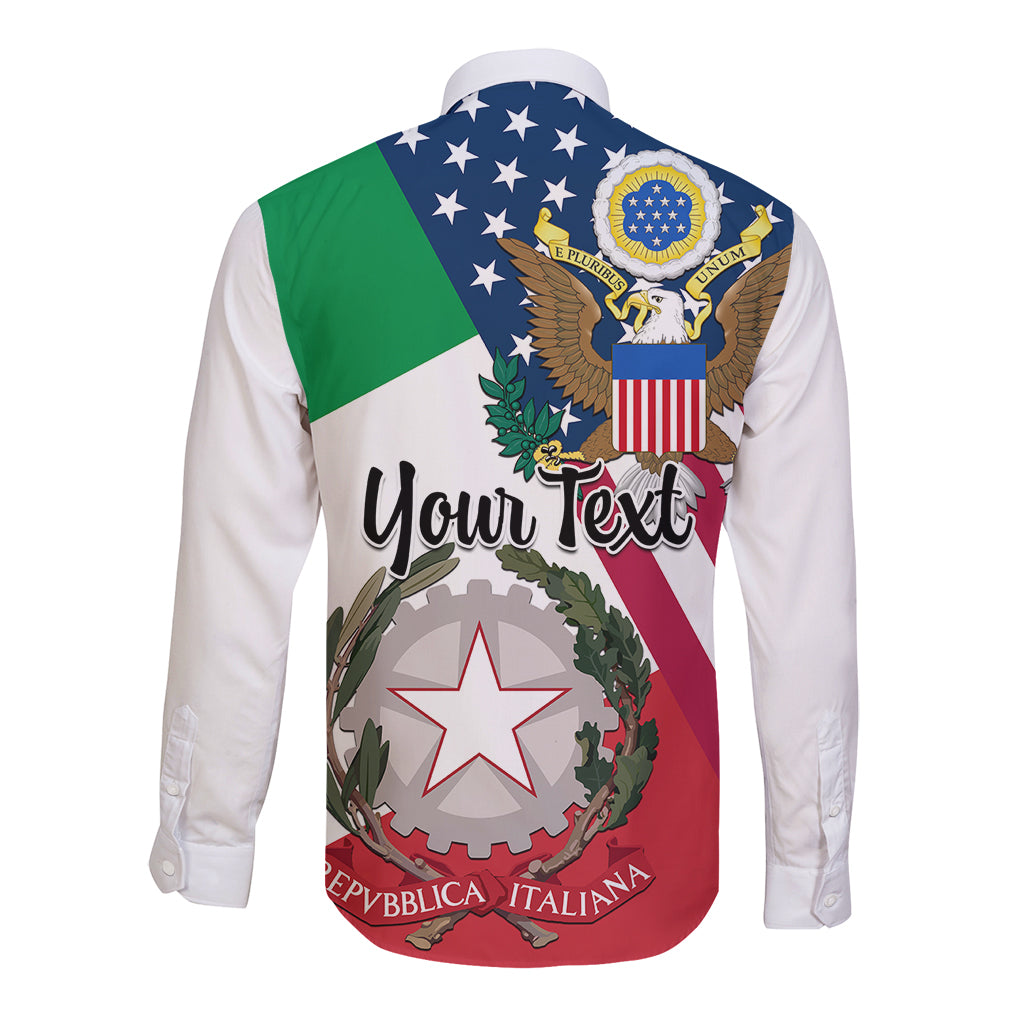 Personalised Italian American Heritage Month Long Sleeve Button Shirt - Wonder Print Shop