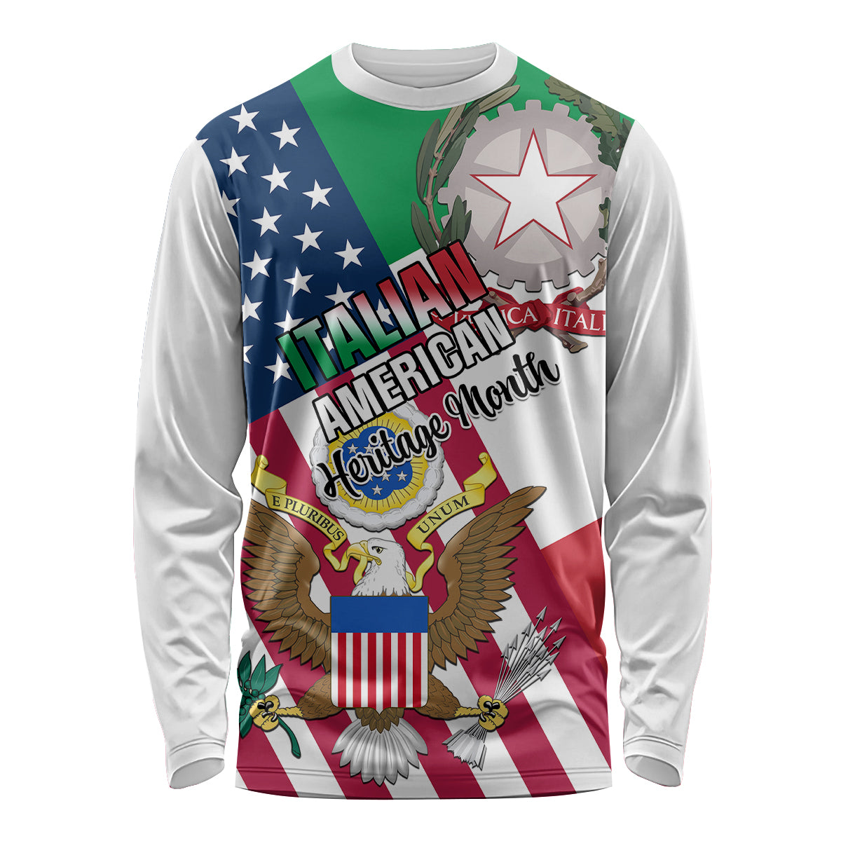 Personalised Italian American Heritage Month Long Sleeve Shirt - Wonder Print Shop
