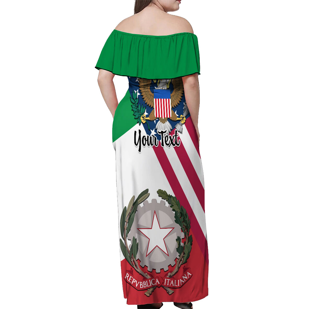 Personalised Italian American Heritage Month Off Shoulder Maxi Dress - Wonder Print Shop