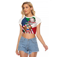 Personalised Italian American Heritage Month Raglan Cropped T Shirt - Wonder Print Shop