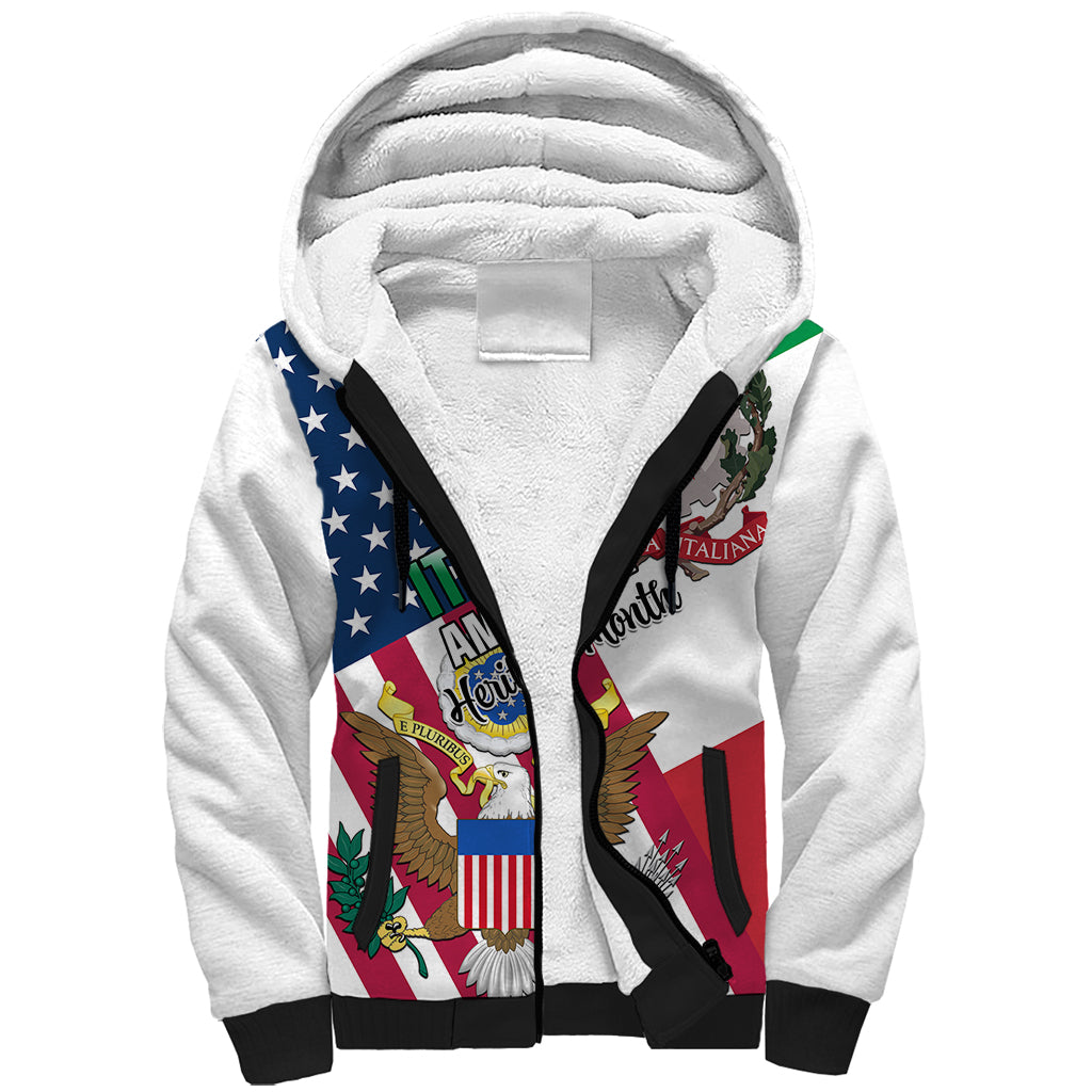 Personalised Italian American Heritage Month Sherpa Hoodie - Wonder Print Shop