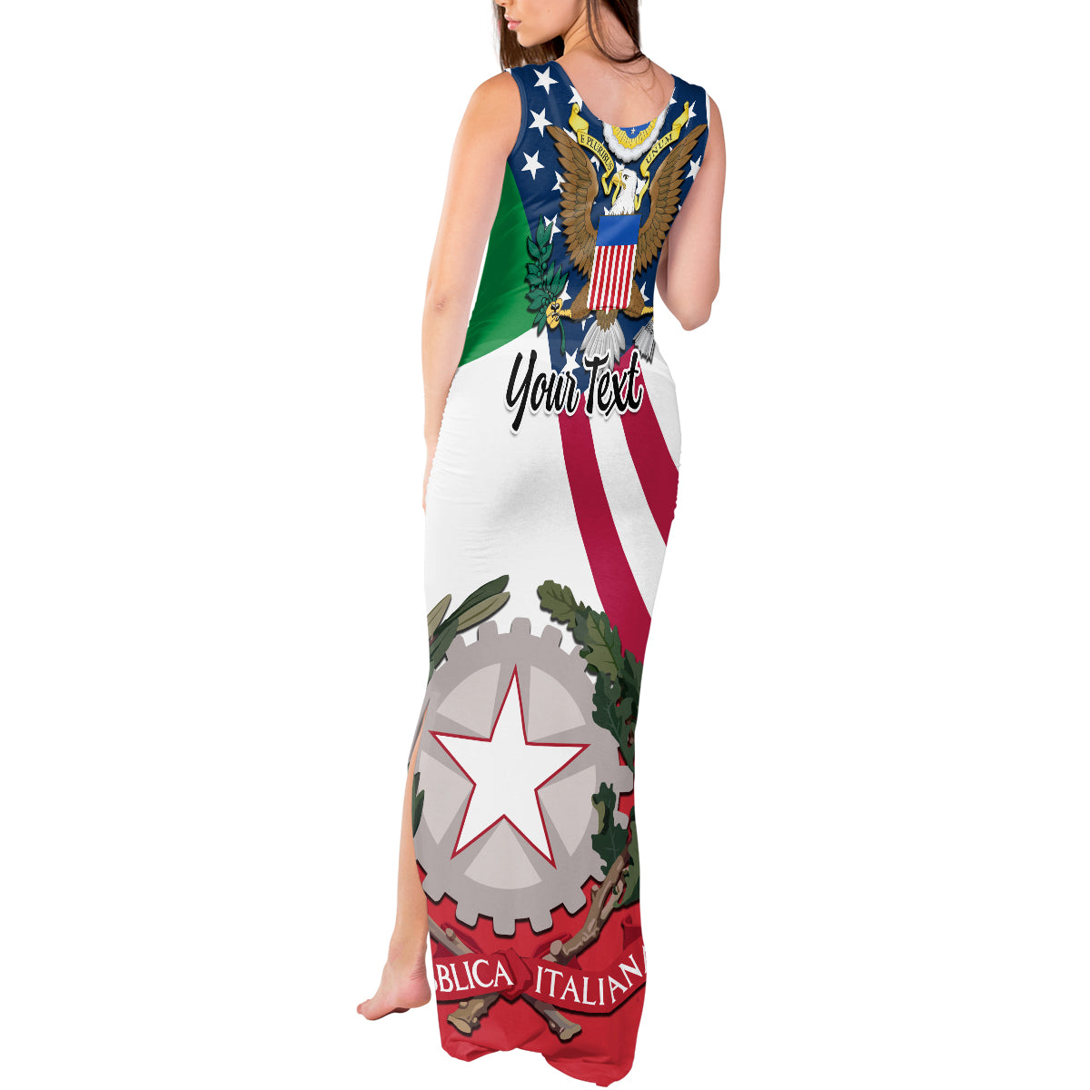 Personalised Italian American Heritage Month Tank Maxi Dress - Wonder Print Shop